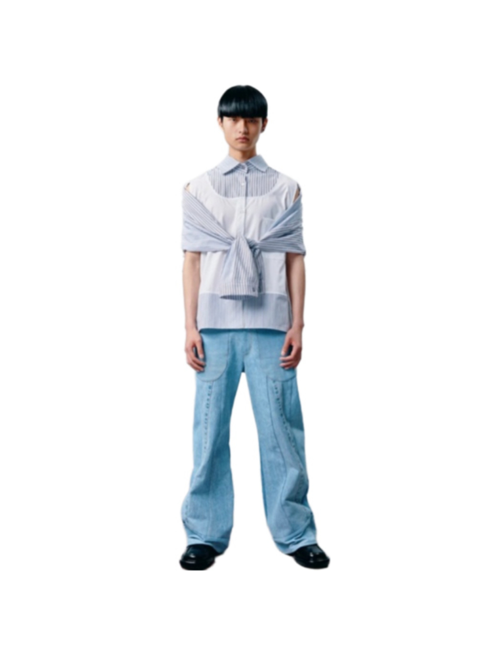 RE-PULL Unisex Convertible Shirt Vest Oversized Upcycled Sustainable Fashion, L